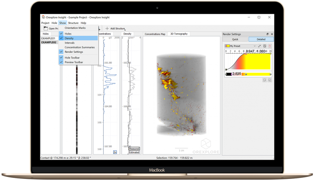 Orexplore insight, sample project