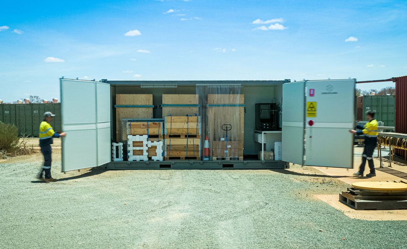 Orexplore container with wooden crates